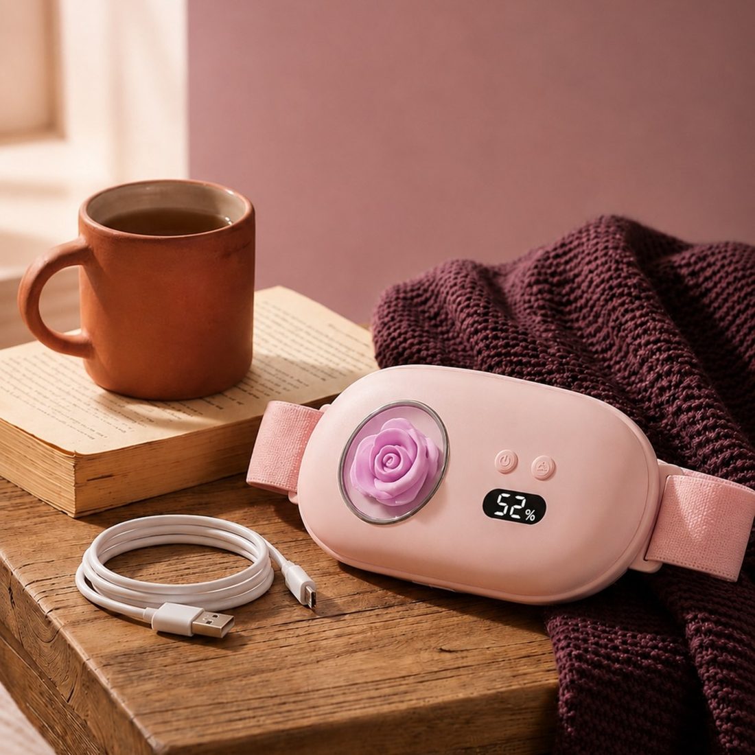 With the cable and a cup of tea